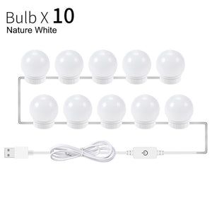 USB 5V Hollywood Style LED Vanity Makeup Mirror Light Bulb Dimmable Touch Control Fixture Strip for Makeup Vanity Table Bathroom