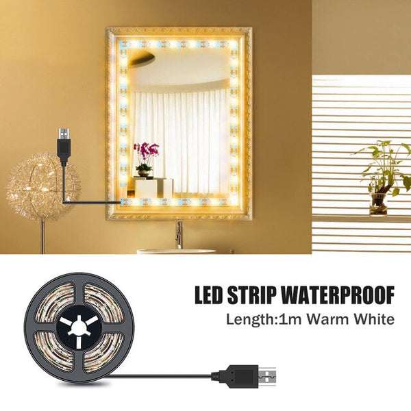 5M Vanity Makeup Mirror Lamp Led Light Strip 5V USB LED Flexible Tape Led Dressing Table mirror Lamp Decor Bathroom Light Strip