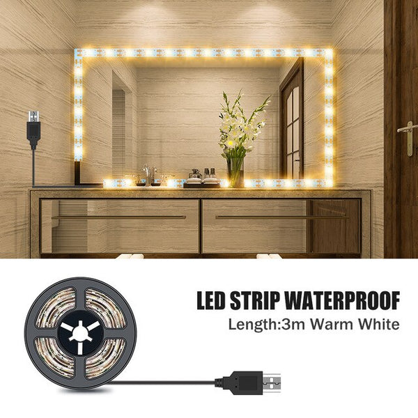 5M Vanity Makeup Mirror Lamp Led Light Strip 5V USB LED Flexible Tape Led Dressing Table mirror Lamp Decor Bathroom Light Strip