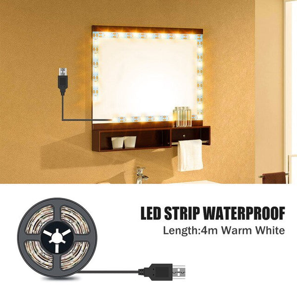 5M Vanity Makeup Mirror Lamp Led Light Strip 5V USB LED Flexible Tape Led Dressing Table mirror Lamp Decor Bathroom Light Strip