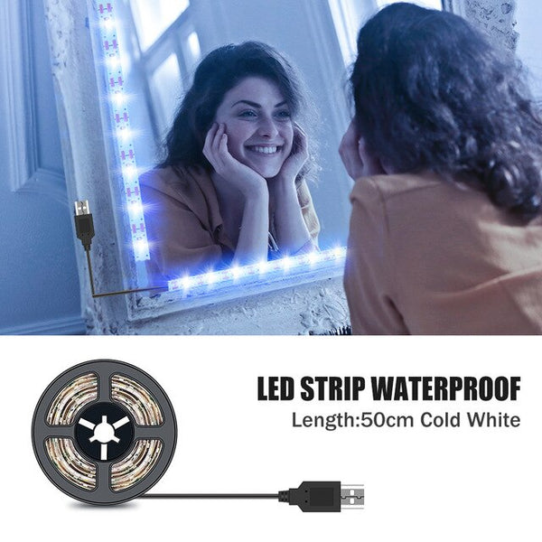 5M Vanity Makeup Mirror Lamp Led Light Strip 5V USB LED Flexible Tape Led Dressing Table mirror Lamp Decor Bathroom Light Strip