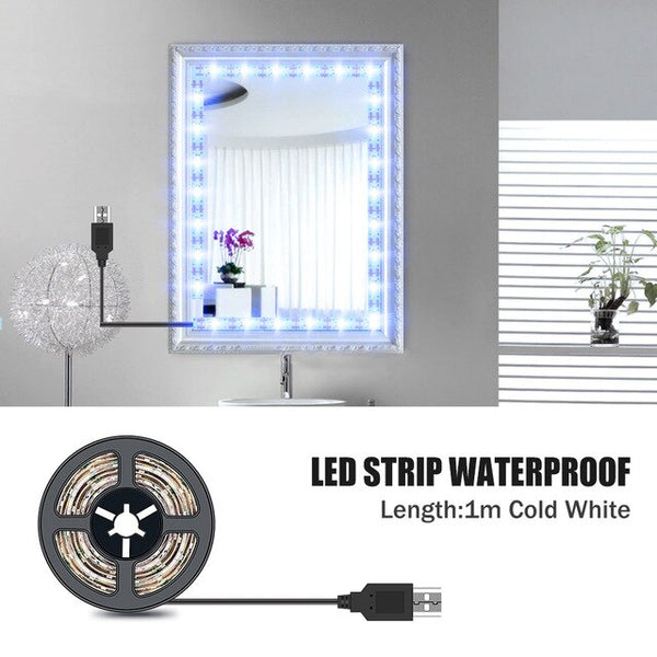 5M Vanity Makeup Mirror Lamp Led Light Strip 5V USB LED Flexible Tape Led Dressing Table mirror Lamp Decor Bathroom Light Strip