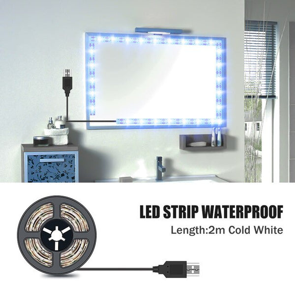 5M Vanity Makeup Mirror Lamp Led Light Strip 5V USB LED Flexible Tape Led Dressing Table mirror Lamp Decor Bathroom Light Strip