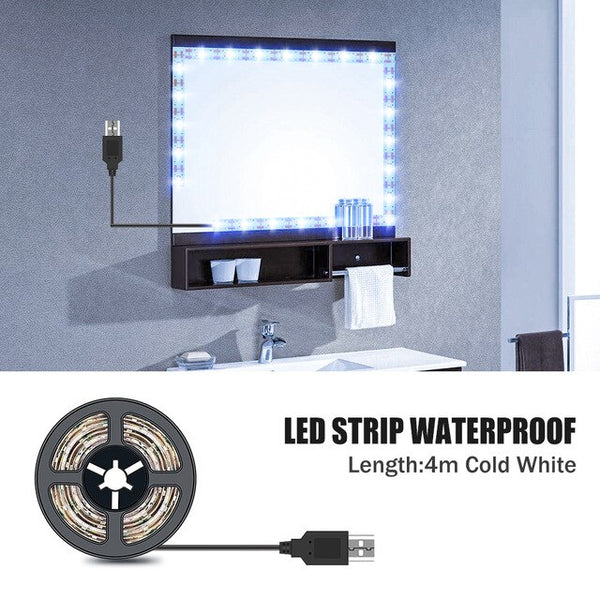 5M Vanity Makeup Mirror Lamp Led Light Strip 5V USB LED Flexible Tape Led Dressing Table mirror Lamp Decor Bathroom Light Strip