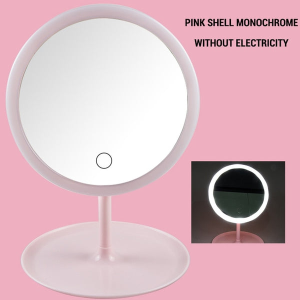 Makeup Mirror With Light Makeup Led Mirror Touch Screen Switch USB Rechargeable Mirror for Countertop Cosmetic Makeup