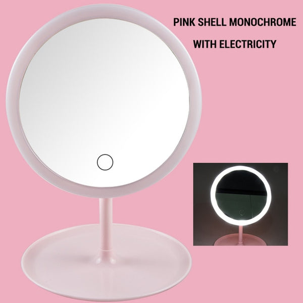 Makeup Mirror With Light Makeup Led Mirror Touch Screen Switch USB Rechargeable Mirror for Countertop Cosmetic Makeup