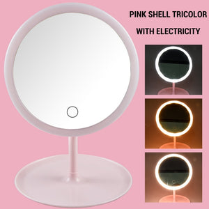 Makeup Mirror With Light Makeup Led Mirror Touch Screen Switch USB Rechargeable Mirror for Countertop Cosmetic Makeup