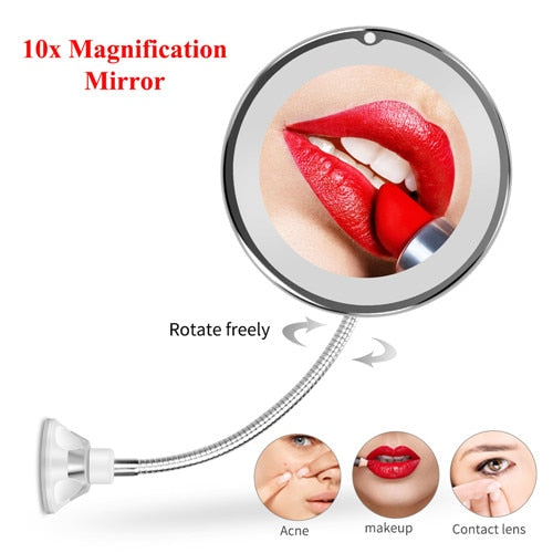 Makeup Vanity Mirror With 10X Lights LED Lighted Portable Hand Cosmetic Magnification Light up Mirrors VIP Dropshipping