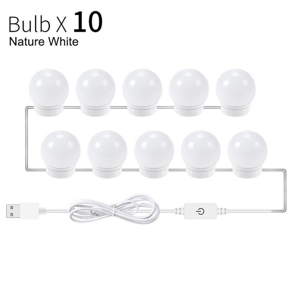 5V Led Makeup Mirror Light Bulb Hollywood Makeup Vanity Lights USB Wall Lamp 2/6/10/14pcs Dimmable Dressing Table Mirror Lamp