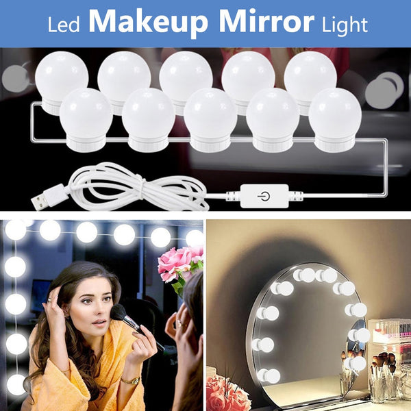 5V USB Hollywood Mirror Light With Touch Dimmer Makeup Table Mirror Led Light Bedroom Decor 2/6/10/14 Led Bulbs Vanity Light