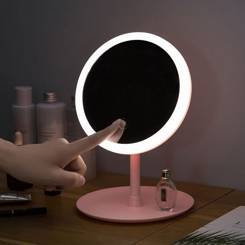 Led Makeup Mirror M007 Smart Touch Control Lighted Makeup Vanity Stand Up Desk Ring Light Mirror Led Vanity Mirror USB Use