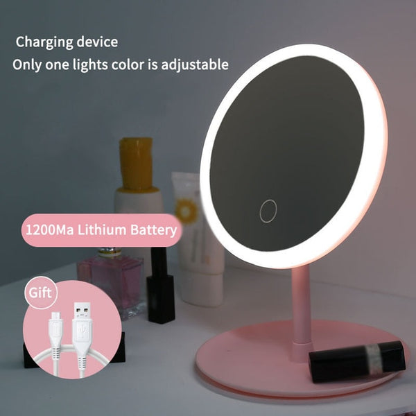 Led Makeup Mirror M007 Smart Touch Control Lighted Makeup Vanity Stand Up Desk Ring Light Mirror Led Vanity Mirror USB Use