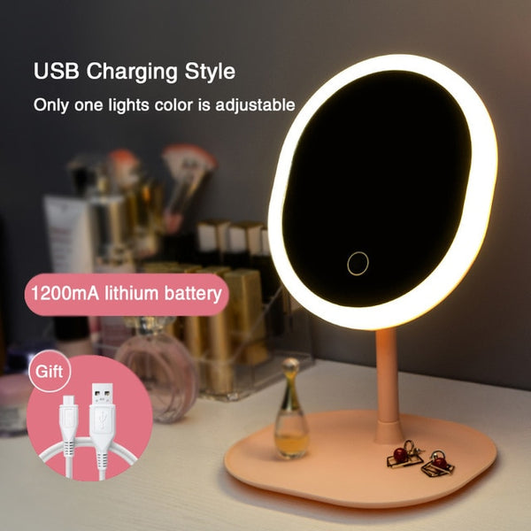 Led Makeup Mirror M007 Smart Touch Control Lighted Makeup Vanity Stand Up Desk Ring Light Mirror Led Vanity Mirror USB Use