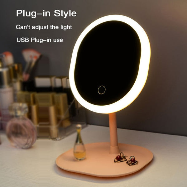 Led Makeup Mirror M007 Smart Touch Control Lighted Makeup Vanity Stand Up Desk Ring Light Mirror Led Vanity Mirror USB Use