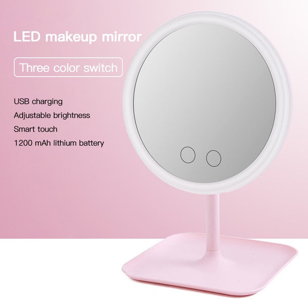 5 color led Makeup mirror Dressing table mirror beauty ring light mirror Beauty Tools Photo fill light small mirror with light