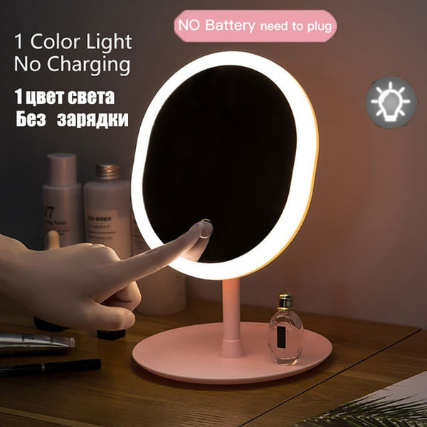 NL Makeup mirror with led mirrors standing mirror touch screen vanity mirror backlit adjustable light desk cosmetic mirrors