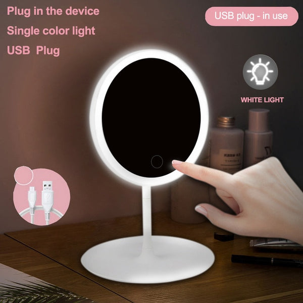 NL Makeup mirror with led mirrors standing mirror touch screen vanity mirror backlit adjustable light desk cosmetic mirrors