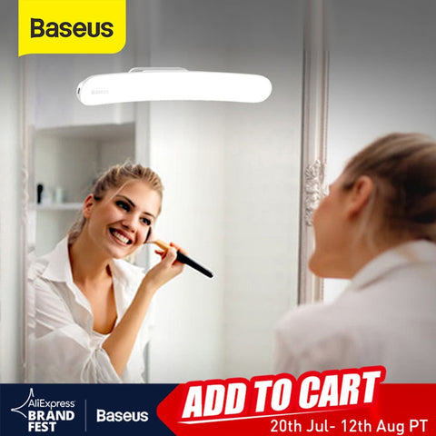 Baseus USB LED Mirror Light Makeup Mirror Vanity Light Adjustable Mirror lamp Portable Makeup lights For Bathroom Dressing Table